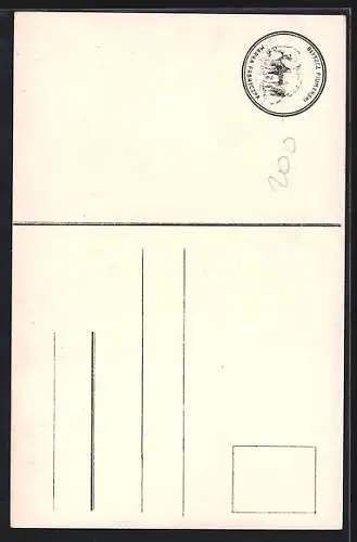 Künstler-AK Volosca, Uferpartie mit Blick zum Segelboot