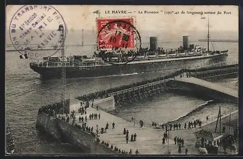 AK Le Havre, Passagierschiff Provence verlässt den Hafen