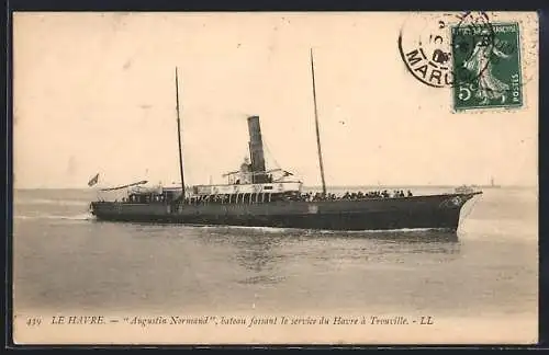 AK Le Havre, Augustin Normand, bateau faisant le service du Hâvre à Trouville, Passagierschiff