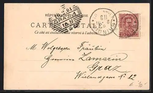 Lithographie Passagierschiff SS St. Louis der American Line, US Mail Steamer