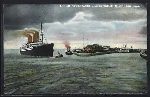 AK Bremerhaven, Passagierschiff Kaiser Wilhelm II am Hafen