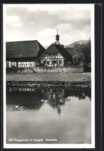 AK Gaggenau im Murgtal, Uferpartie an der Glashütte