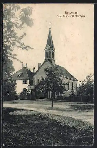 AK Gaggenau, Evgl. Kirche mit Pfarrhaus