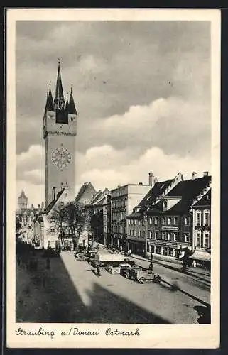 AK Straubing, Blick auf Marktplatz