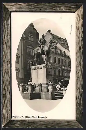 AK Plauen i. V., König Albert Denkmal