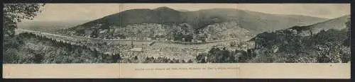 Klapp-AK Heidelberg, Ausblick von der Hotel Pensions Veranda Molkenkur auf Ort und Schloss