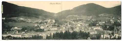 Klapp-AK Baden-Baden, Panoramablick auf die Ortschaft