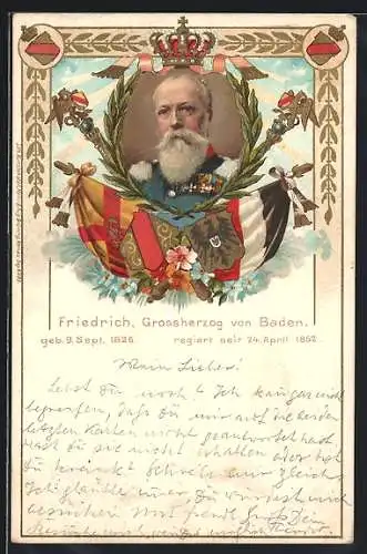 AK Grossherzog Friedrich von Baden in Uniform