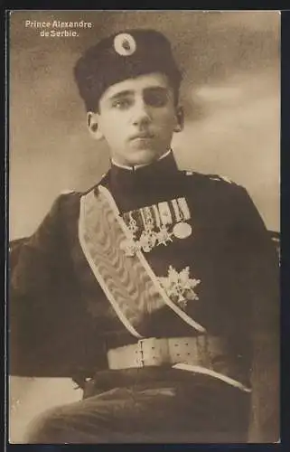 AK Prinz Alexander von Serbien in Uniform