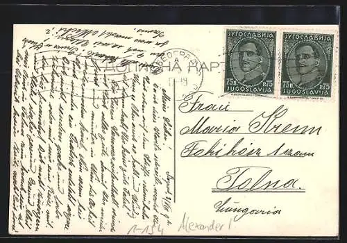 AK Belgrad, Roi Alexandre I. et son famille, palais de Ministère des Finances, des Forets et des Mines, Place Terazia