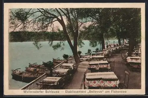 AK Woltersdorfer Schleuse, Gasthaus Bellevue am Flakensee