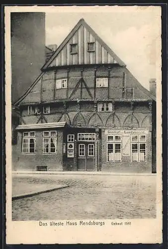 AK Rendsburg, Gasthaus zum Landsknecht, Schleifmühlenstrasse 2