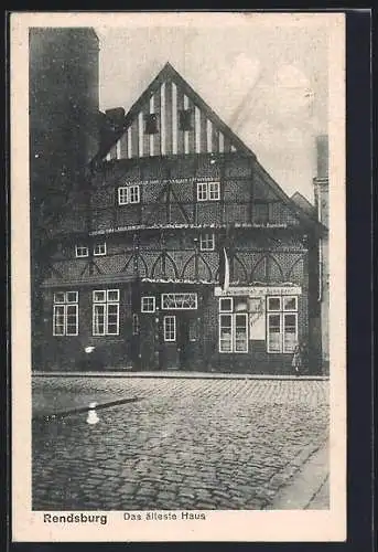 AK Rendsburg, Gasthaus & Ausspann, Schleifmühlenstrasse 2, ältestes Haus der Stadt