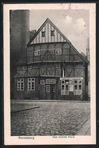 AK Rendsburg, Gasthaus und Ausspann, Schleifmühlenstrasse 2, ältestes Haus der Stadt