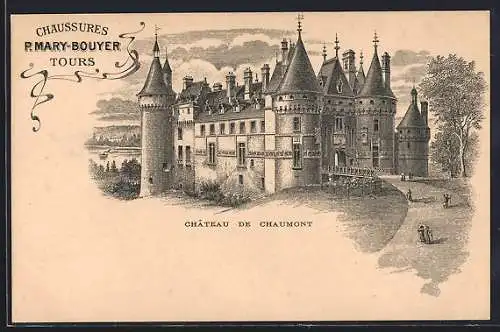 AK Chaumont, Château de Chaumont et publicité pour P. Mary-Bouyer, Tours