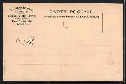 AK Chaumont, Château de Chaumont et publicité pour P. Mary-Bouyer, Tours