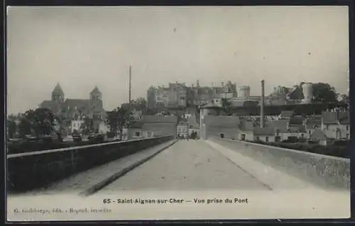 AK Saint-Aignan-sur-Cher, Vue prise du Pont