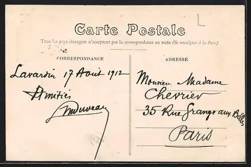 AK Lavardin, Vue Générale avec le château en ruines