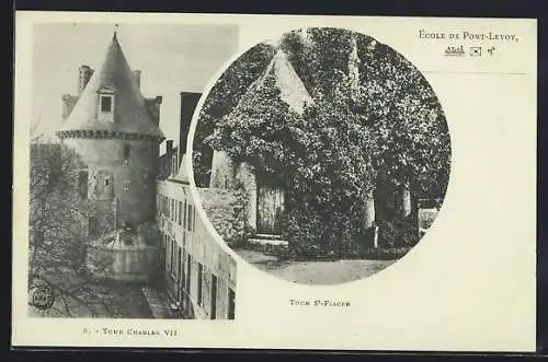 AK Pontlevoy, Tour Charles VII et Tour St-Fiacre de l`École de Pontlevoy