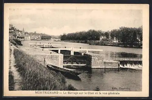 AK Montrichard, Le Barrage sur le Cher et la vue générale