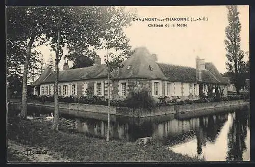 AK Chaumont-sur-Tharonne, Château de la Motte et son reflet dans le fossé rempli d`eau