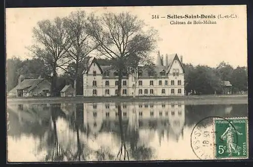 AK Selles-Saint-Denis, Château de Bois-Méhan et son reflet dans l`eau