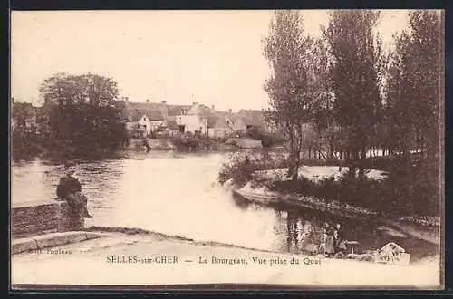 AK Selles-sur-Cher, Le Bourgeau, Vue prise du Quai