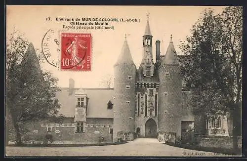 AK Mur-de-Sologne, Château du Moulin, facade principale nord