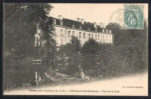 AK Thoré, Château de Rochambeau, Vue sur le Loir