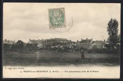 AK Neung-sur-Beuvron, Vue panoramique prise de la Prairie