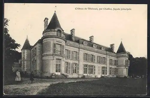 AK Villelouet, facade principale du château par Challes