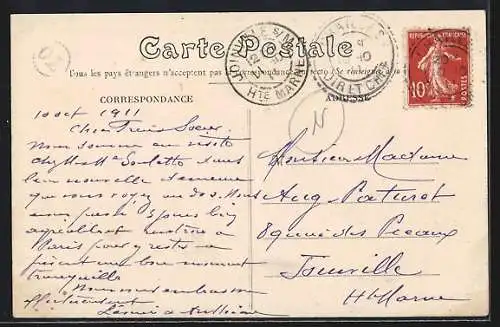 AK Villelouet, facade principale du château par Challes