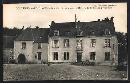 AK Couture-sur-Loir, Manoir de la Possonnière, Revers de la facade principale