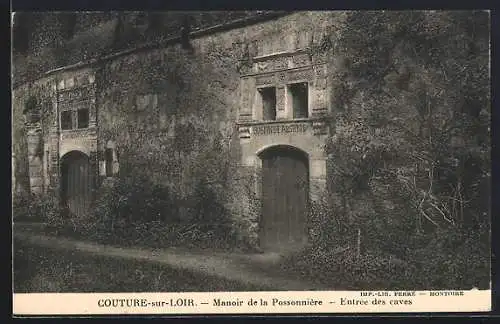 AK Couture-sur-Loir, Manoir de la Possonnière, Entrée des caves