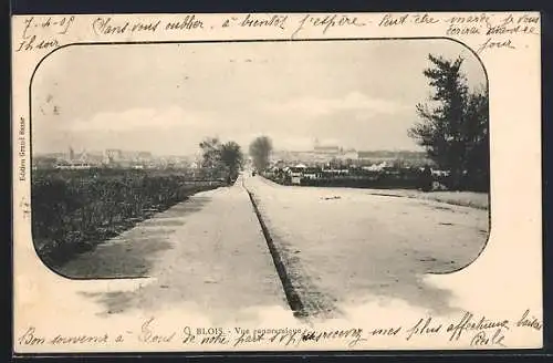 AK Blois, Vue panoramique de la route vers la ville