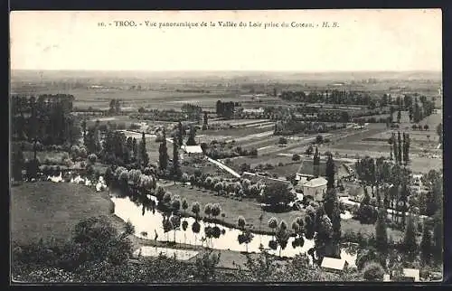 AK Troo, Vue panoramique de la Vallée du Loir prise du Coteau