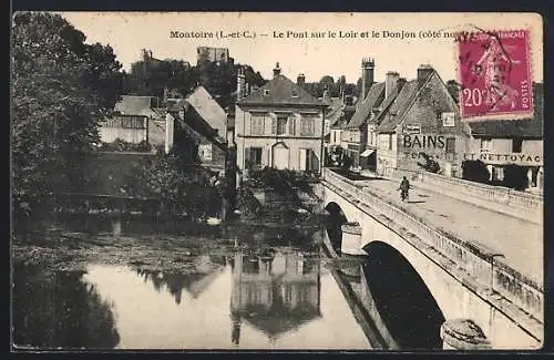 AK Montoire, Le Pont sur le Loir et le Donjon (côté nord)