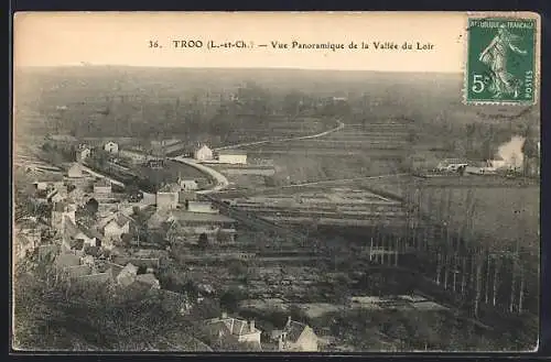 AK Troo, Vue panoramique de la Vallée du Loir