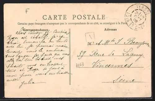 AK Verdes, Route de Membrolles avec église et vue de la rue principale