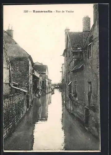 AK Romorantin, Rue de Venise avec canal entre les maisons