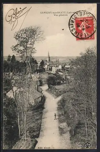 AK Savigny-sur-Braye, Vue générale du village