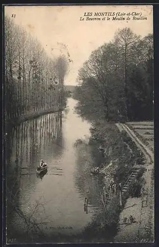 AK Les Montils, Le Beuvron et le Moulin de Rouillon