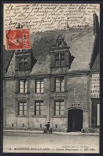 AK Montoire-sur-le-Loir, Maison Renaissance avec détails architecturaux élégants