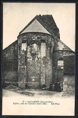 AK Lavardin, Église, côté de l`Abside (mars 1887)