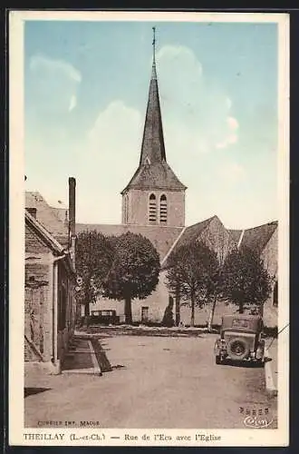 AK Theillay, Rue de l`Écu avec l`Église