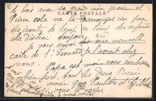 AK Saint-Léonard, Grande Rue et vue de l`église au fond