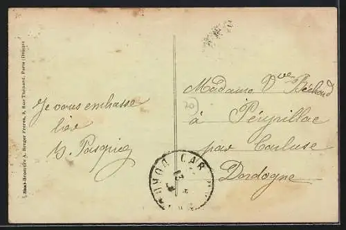 AK Mer, Place du Temple avec arbres et bâtiments adjacents