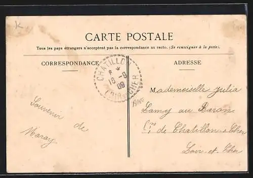 AK Maray, Foire de Maray avec chariots et villageois, 4 septembre 1906