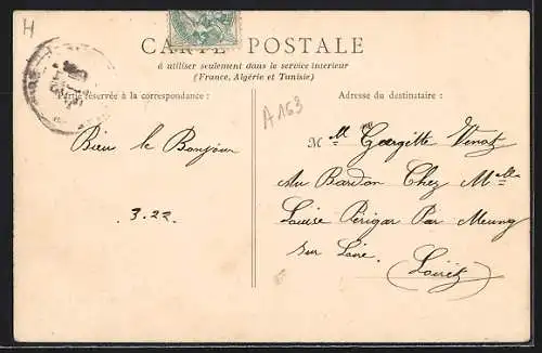 AK Verdes, Route de Châteaudun avec Hôtel et charrette