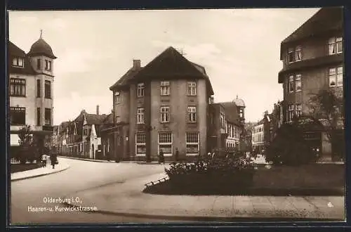 AK Oldenburg i. O., Hotel Haus Schöneck, Haaren- und Kurwickstrasse